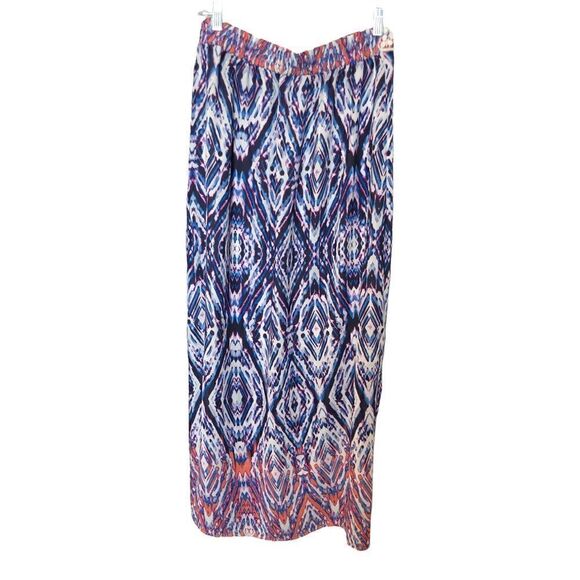 NY Collection Long skirt Small Orange, blue and white tie dye, 1/2 slip - Picture 4 of 8